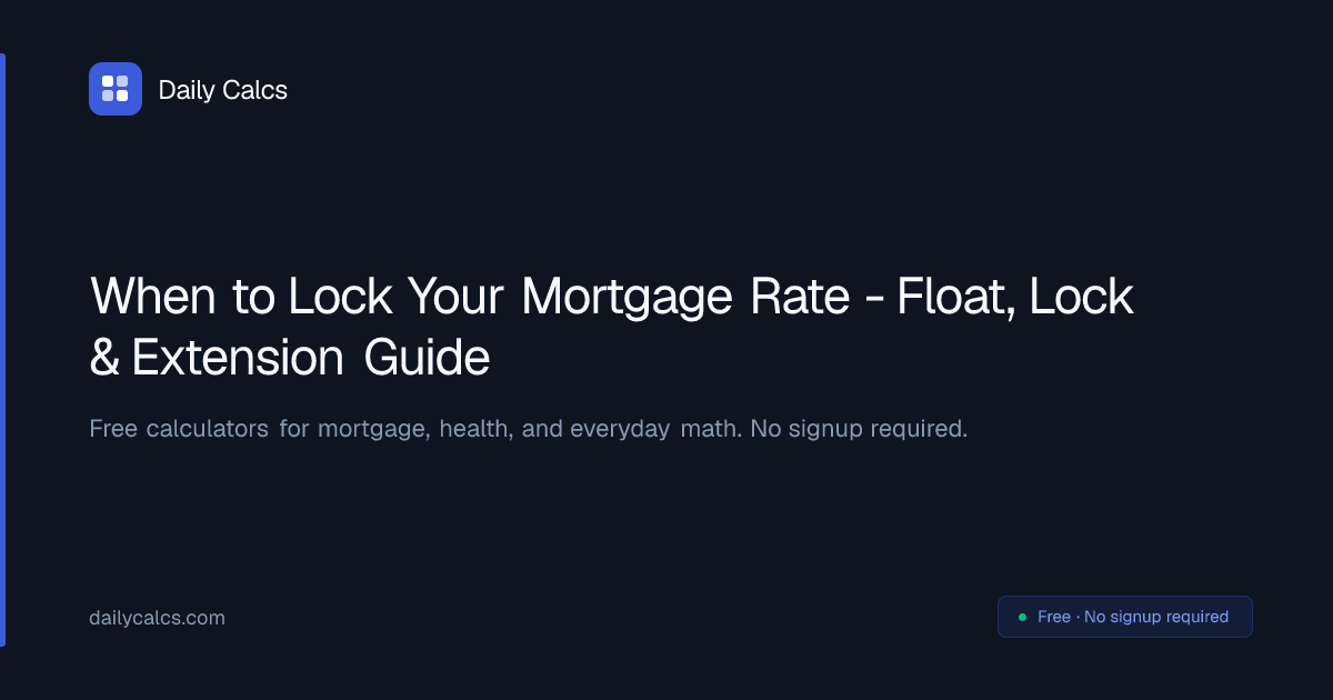 Mortgage Rate Lock Timing Guide (2026) | Daily Calcs